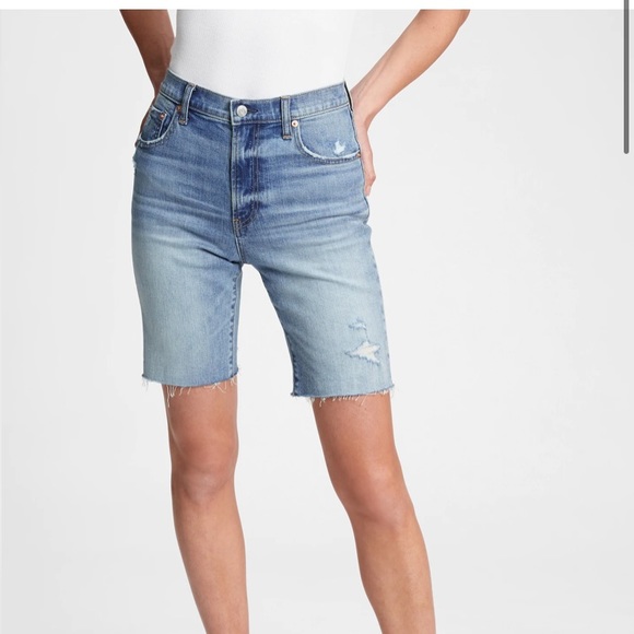 GAP Shorts Gap 9 High Rise Denim Bermuda Shorts Size 26 Poshmark